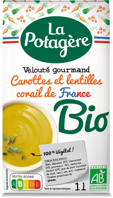 Velouté gourmand Carottes et lentilles corail de France 1L