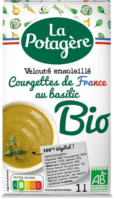 Velouté ensoleillé Courgettes de France au basilic 1L