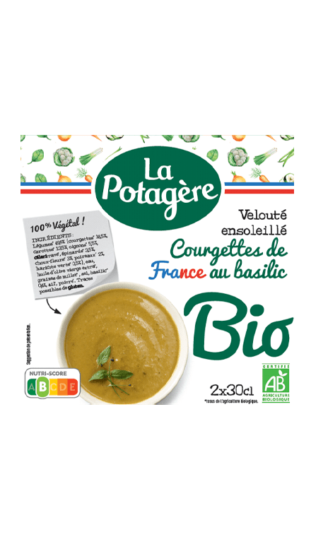 Velouté ensoleillé Courgettes de France au basilic 2x30cl