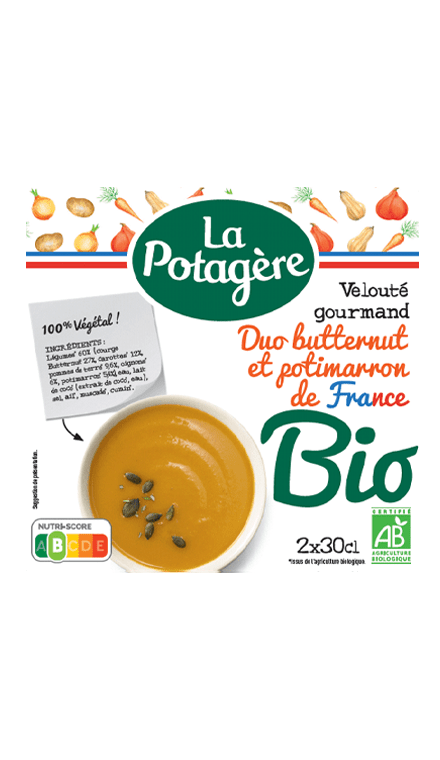 Velouté gourmand Duo Butternut et Potimarron de France 2x30cl