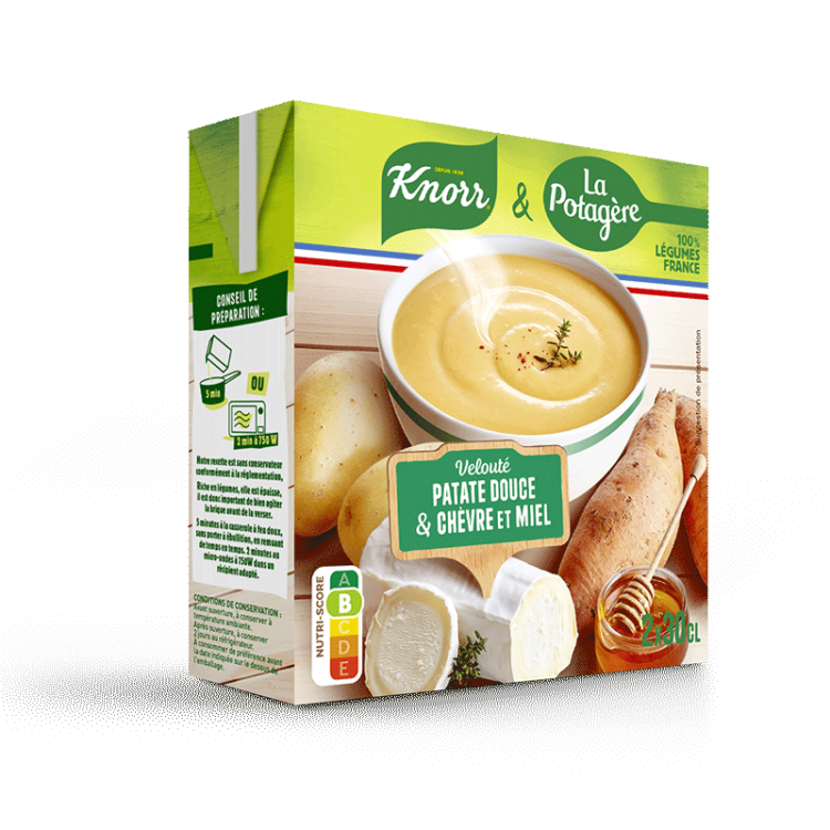 Velouté patate douce & chèvre et miel, La Potagère & Knorr
