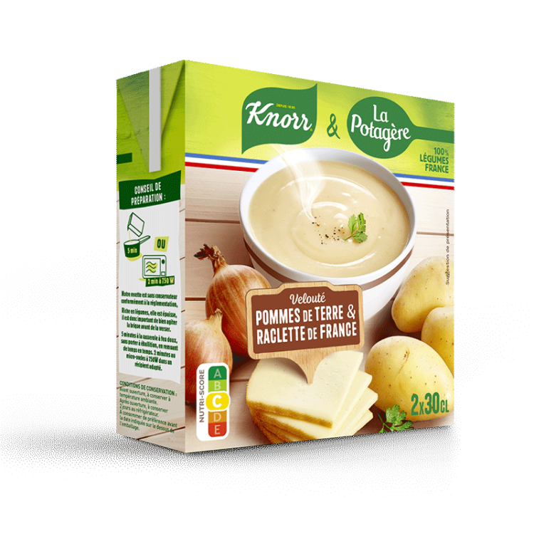 Velouté pommes de terre & raclette de France, La Potagère & Knorr
